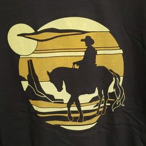 Black Southwest Cowboy Graphic Tee NWOT Unisex